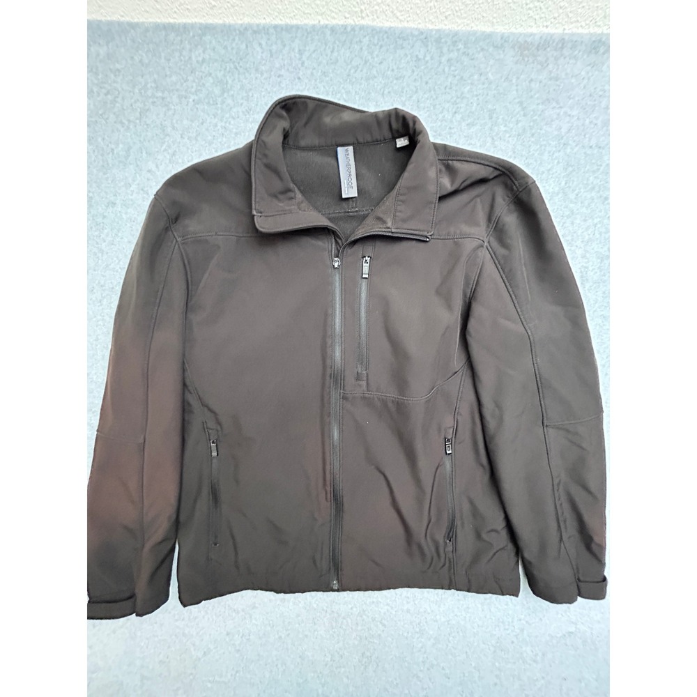 Weatherproof Mens Black Softshell Fleece Lined Full Zip Jacket Large